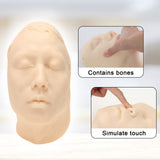 LYOU Injection Training Silicone Human Face Model Life-Size Head and Face Injection Model with Bones Inside